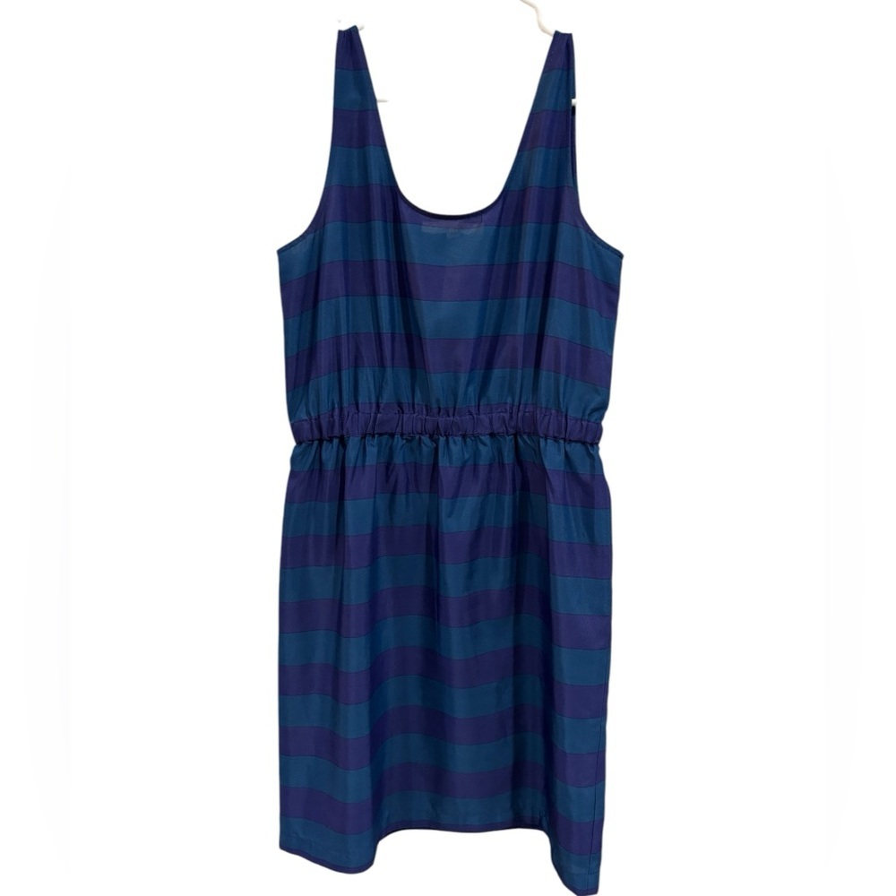 LOFT Blue and Purple Striped Dress